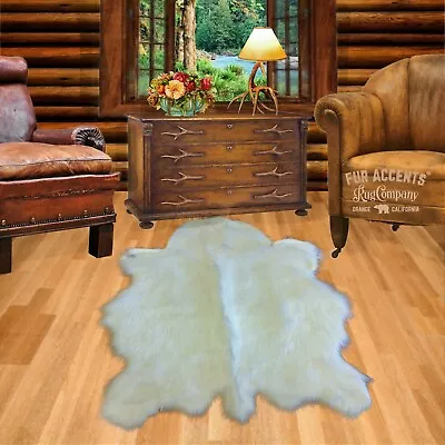 $199.99 • Buy Double Deer Skin, Shag, Faux Fur Pelt Rug, Bear Skin Area Rug, Suede Lining