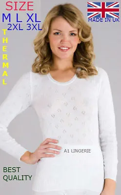 £7.99 • Buy Ladies Thermal Long Sleeve Spencer Vest Winter Warm Vest M,L, XL,XXL,3XL UK Made