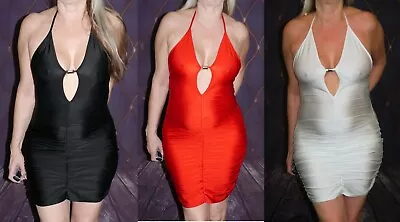 £9 • Buy Lap Dance Rouched Mini Dress In Red, White And Black Size 10-12