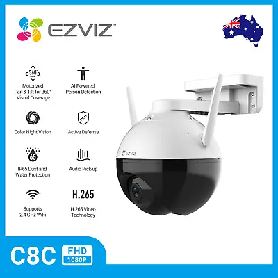 $189.99 • Buy EZVIZ C8C 1080P IP Camera Wifi Outdoor 360° PTZ Wireless AI IP65 Security Camera