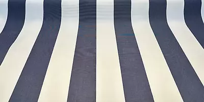 Sunbrella Indigo Beige Stripe Cabana Outdoor Fabric By The Yard • $27.95