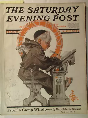 1918Feb Saturday Evening Post JC Leyendecker Cover Young St Valentine. Complete. • $13.64