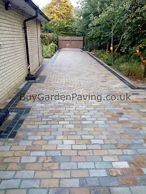 Raj Green Natural Indian Sandstone Cobble Setts 200x100 Shallow *Nationwide* • £3