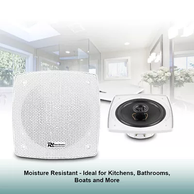 Pair Of 2-Way Marine In Ceiling Speakers Kitchen Bathroom Boat Installation 100w • £31