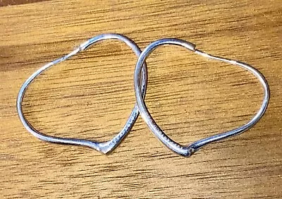 Tiffany & Co Elsa Peretti 1.5  Small Open Heart Hoop Earrings Silver 1.5” • $267.77