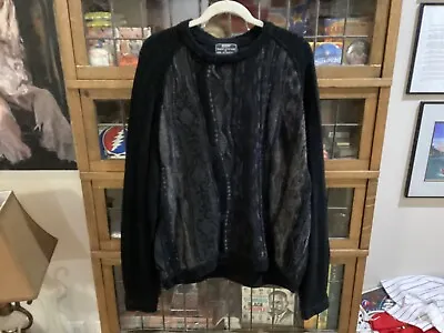 VTG COOGI Australia Haute Couture Black/Gray 3D Knit Sweater SZ XL - Cool • $143.99
