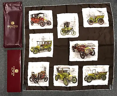 A. Sulka & Company Italy Silk Scarf Of Antique Cars W/ Original Box And Envelope • $170