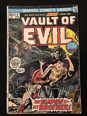 Vault Of Evil 8 2.5 Marvel 1973 Cover Detached Bottom Staple Vampire Yz • $5.99