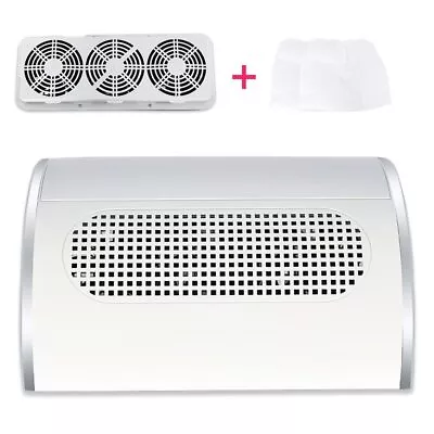 Nail Fan Art Salon Suction 3 Fan 40W UV Gel Varnish Dust Collector Nail Art Tool • $61.91