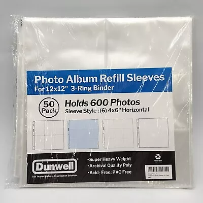 ⭐️ Dunwell Photo Album Refill 4x6 Landscape 50pk - For 12x12 3-Ring Binder • $24.99