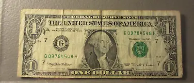1995 Major Off Center One Dollar Bill U.s. Currency Bank Note Bill Error Money • $9.99