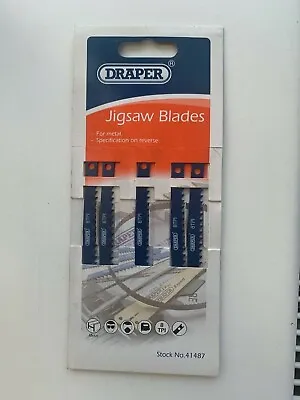 £7.99 • Buy JigSaw Blades For Metal, Draper 41487 62mm 8TPI HS-Steel, X 5pcs