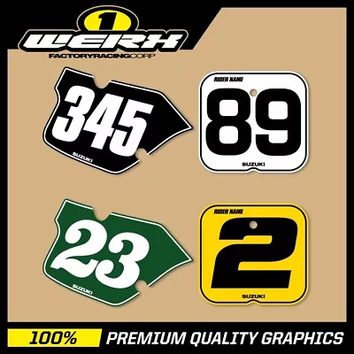 Suzuki Rm125 Rm250 Rm465 1979 - 2000 Evo-mx Vintage Mx Number Plate Decals • $86.52