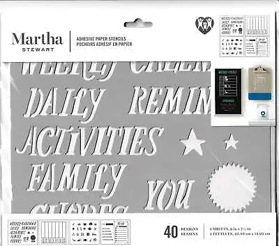 Martha Stewart Crafts Adhesive Laser-Cut Stencil 40 Designs Planner Calendar • $12.99