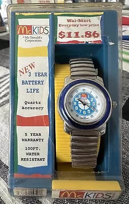 Vintage McKids Mcdonalds Kids Watch NEW IN BOX MCK3 Metal Band + Case Japan Movt • $44.95