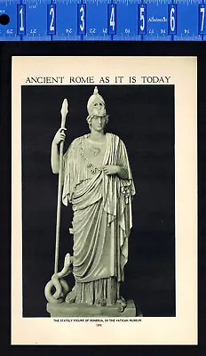 Giustiniani Minerva Statue In Vatican Museum & Roman Forum - 1929 Illustration • $13.99