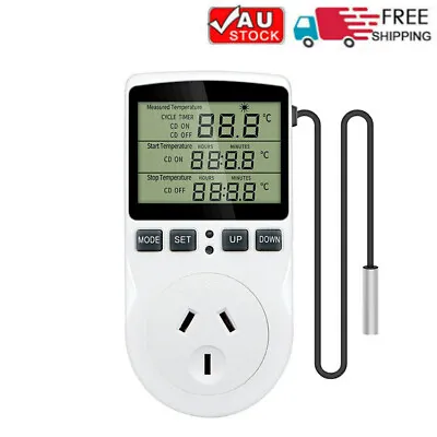$23.70 • Buy LCD Digital Thermostat Timer Plug Socket Temperature Controller 240V AU Stock