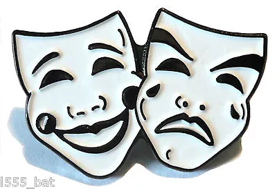 £2.99 • Buy Comedy And Tragedy Theatre Masks Acting Stage Theatrical Performing Arts Badge