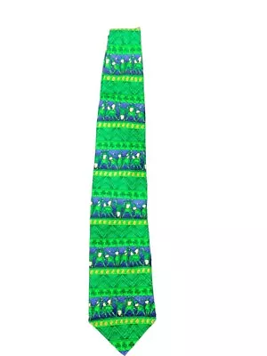 Leprechaun Irish St. Patricks Day Green Tie 100% Silk Seasonal Concepts By MMG • $8.99