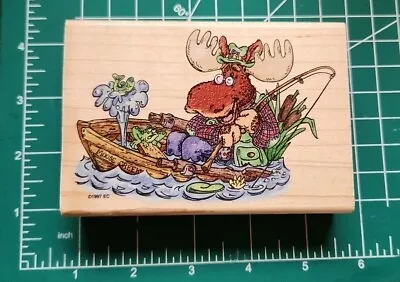 Stampendous Rubber Stamp Moose Creek- One More Cast FISHINGFathers Day!   NEW B9 • $12.99