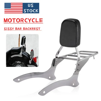 $70.99 • Buy For Yamaha V-Star XVS 1100 Classic Backrest Sissy Bar & Luggage Rack 2000-2011