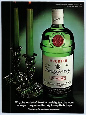 Tanqueray English Gin GIFT THAT BRIGHTENS HOLIDAYS 1982 Print Ad 8 W X 11  • £12.54