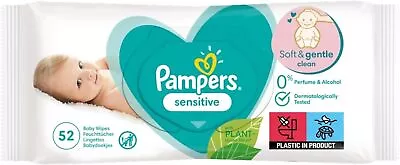 Pampers Sensitive Baby Wipes 52 Pcs - Choose Pack • £7.19