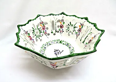 Hand Painted Portugal Reticulated Bowl • $21.60