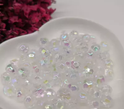 4mm - 8mm Rainbow Acrylic Crystal Beads Top Quality  Gems DIY Jewellery UK Stock • £2.59