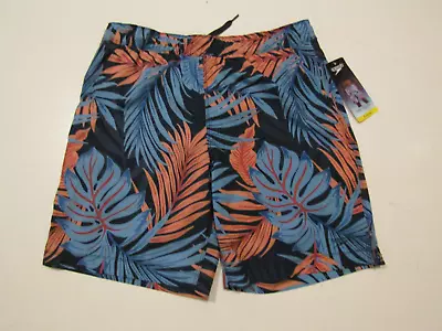 SPEEDO Dark Blue Coral Palm Print Tech Volley Shorts NWT MENS Size XL • $19.95