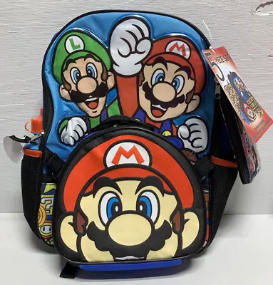 Super Mario Backpack Nintendo Lunchbox Water Bottle Pencil Case Set • $14.99