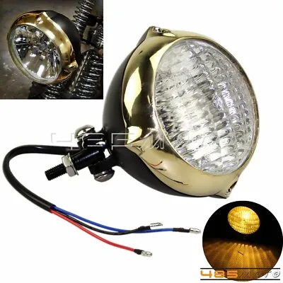 Old School Motorcycle 4.5 In Vintage Headlight Head Lamp For Harley Dyna Chopper • $41.40