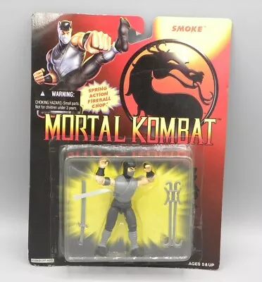 Vintage Carded Mortal Kombat Smoke Action Figure 1994 Hasbro MOC New Sealed • $129.90