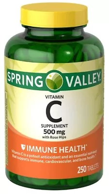 Spring Valley 500 Mg Vitamin C With Rose Hips 250 Tablets US • $10.42