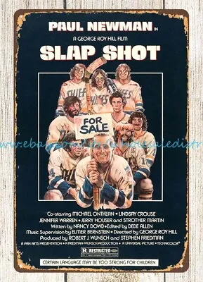 1977 SLAP SHOT MOVIE POSTER Metal Tin Sign Home Bar Club Shop • $18.86