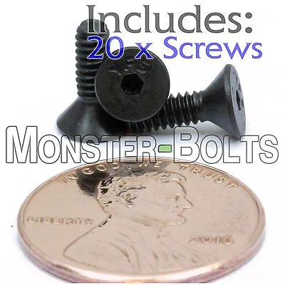 #4-40 X 3/8  - Qty 20 - Flat Head Socket Cap Screws - Alloy Steel Black Oxide • $5.70