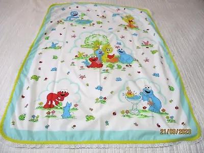 Sesame Street Vintage Baby Sheet Blanket Elmo Big Bird Cookie Monster Grover • $18