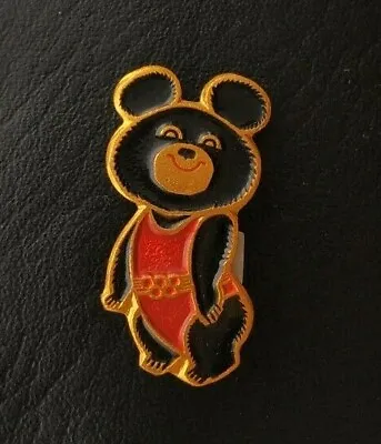 1980 Misha Bear Mascot XXII Olympic Games Soviet Pin Badge Sport Vintage USSR • $7.50