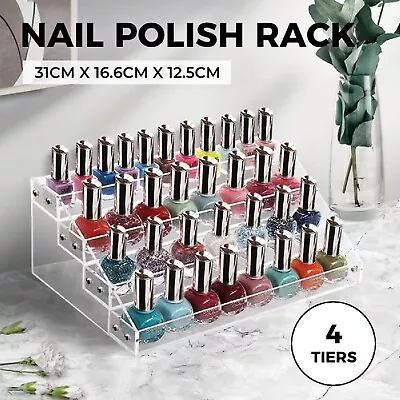 Acrylic Nail Polish Varnish Organiser Holder Desk Storage Stand Display Rack AU • $21.99