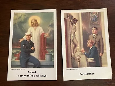 Vintage Christian Catholic PRAYER CARD WWII Army Soldier Navy Sailor 1940's • $15