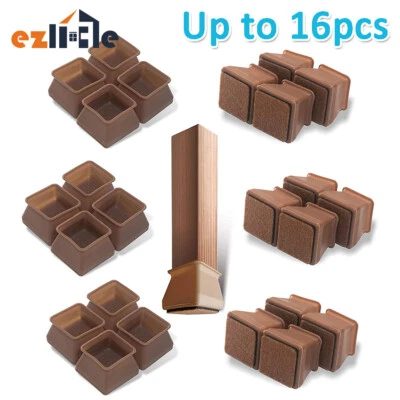 $13.99 • Buy 8-16x Silicone Chair Leg Cap Floor Protector Felt Pad Furniture Table Feet Cover