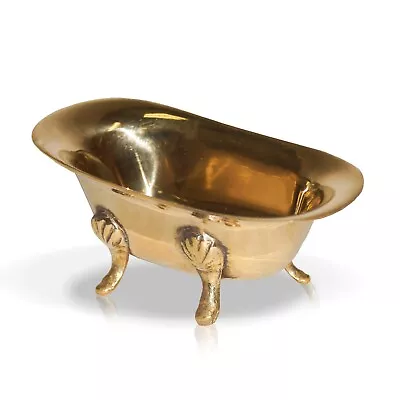Brass Vintage Golden Soap Dish Miniature Tub Style Tray For Bathroom Counter • $14.28