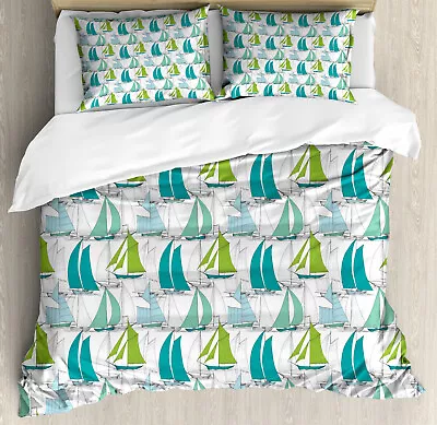 Nautical Duvet Cover Set Sailing Boat Theme • £32.99