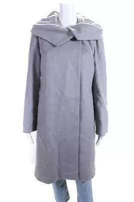 Cinzia Rocca Womens Wool Pleated Collared Buttoned Long Sleeve Coat Purple Size • $182.99