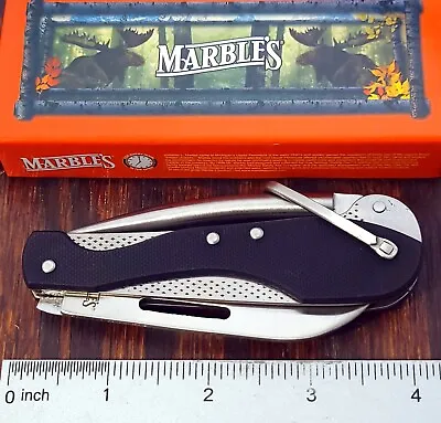 Marbles Knife Marlin Spike Rigging Sailors 4  Closed Black G10 Handles • $15.99