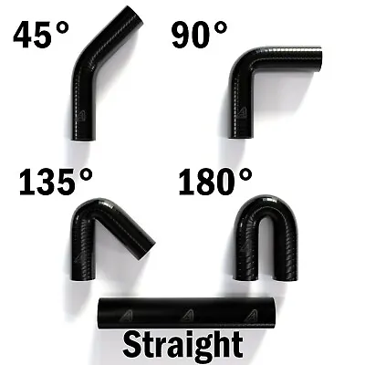 £5.49 • Buy BLACK Silicone Hose Elbow Bends 45 90 135 180 Straight Degree Air Water Pipe