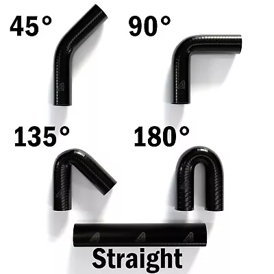 £13.44 • Buy BLACK Silicone Hose Elbow Bends 45 90 135 180 Straight Degree Air Water Pipe
