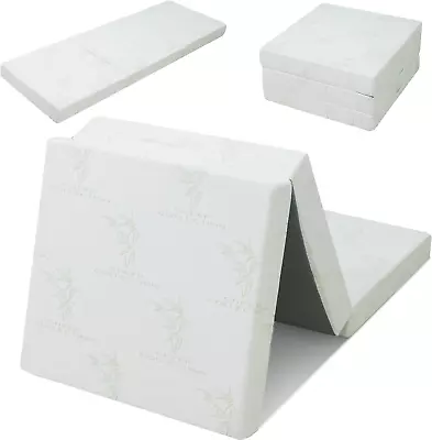 4  Folding Futon Mattress Tri-Fold Design For Compact Storage With Soft Bamboo  • $215.88