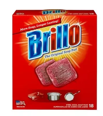 New Brillo Steel Wool Soap Pads Long Lasting Original Scent Cleaning 18 Count • $11.45