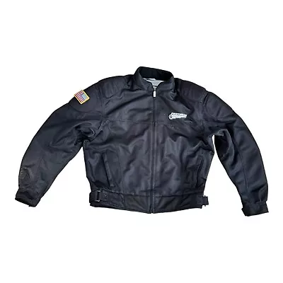 FIRSTGEAR Mesh Tex Black Motorcycle Jacket XL Vented Lightweight Padded Hypertex • $59.16